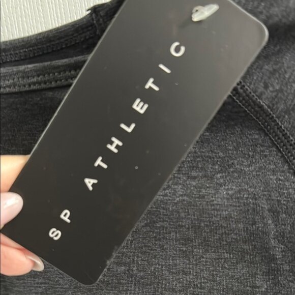 SP Athletic -Black Crop Top Fitted T-Shirt - Picture 4 of 7